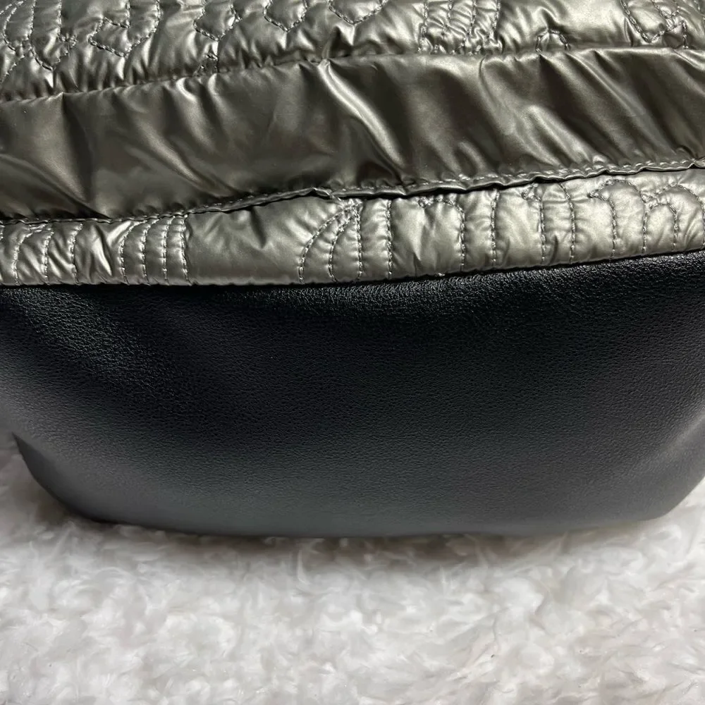 Juicy Couture Metallic quilted silver Backpack with black trim. - Picture 4 of 16